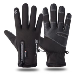 Cycling gloves for men in winter, anti slip, waterproof, wind-driven, plush, warm, outdoor sports, riding electric bikes, touch screen skiing gloves