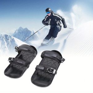 1pairs Adjustable Mini Skiing & Skating Snow Shoes For Outdoor - Portable and Durable Small Snowboard & Sports Skiing Boots for All Ages Christmas Gift