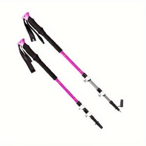 Advanced Float Adjustable Lightweight Snow Trekking Poles, Pink