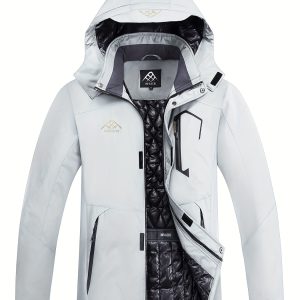 Men's Warm Winter Coat Waterproof Mountain Ski Jacket Windproof Detachable Hood Raincoats