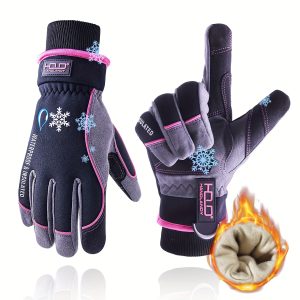 Waterproof Insulated Work Gloves, Thermal Winter Gloves For Men Women Touch Screen, Warm Ski Snowboard Cold Weather Gloves