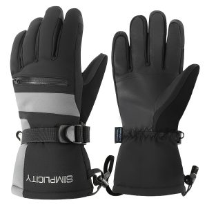 Men's Ski Gloves With Horizontal Zipper And Touch Screen Splicing, Men's And Women's Winter Warmth, Outdoor Skiing Gloves With Fingers