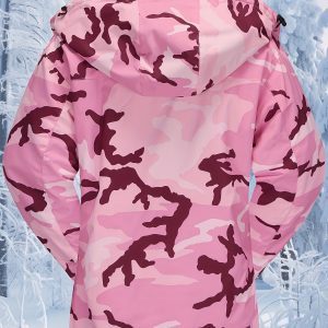 Women's Ski Jacket Fleece Mountain Winter Snow Jacket Warm Outdoor Sports With Removable Hood